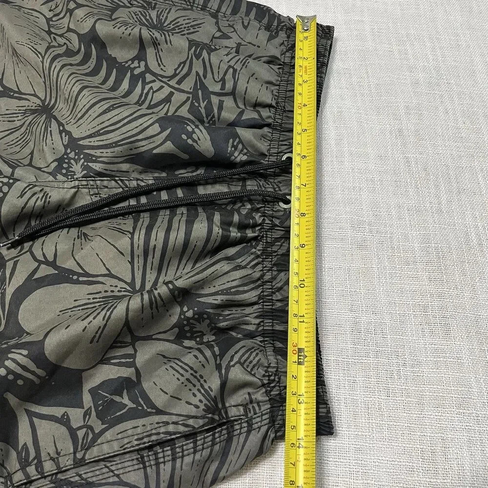 Sundek Taffeta Swim Trunks Size M |Fit S Floral Camo Rainbow Back Stripe Pockets